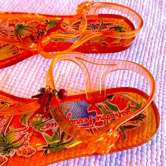 Salvatore Ferragamo Soft Jelly Coral Sandals - Picture 6 of 16